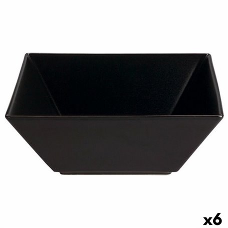Saladier Stoneware Noir Céramique 22 x 22 x 9 cm (6 Unités)