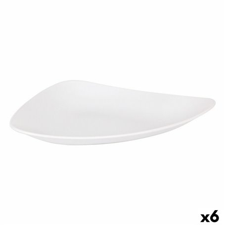 Assiette plate Inde Vedone Porcelaine Blanc 31 x 25 x 4 cm (6 Unités)