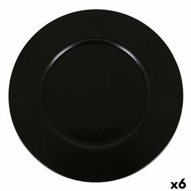 Dessous d'Assiette Inde Neat Noir Porcelaine Ø 32 cm (6 Unités)