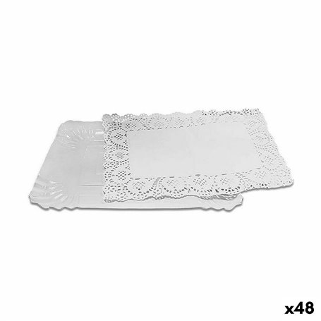 Set de plateaux alimentaires Algon Blanc Rectangulaire 4 Pièces 15 x 2