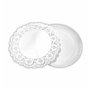 Set de plateaux alimentaires Algon Ronde Blanc 4 Pièces 16 x 16 x 1,5 