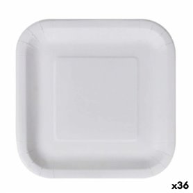 Service de vaisselle Algon Produits à usage unique Blanc Carton Carré 