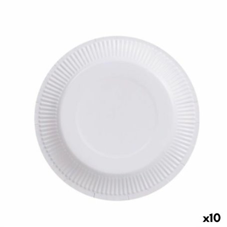 Service de vaisselle Algon Produits à usage unique Blanc Carton 18 cm 