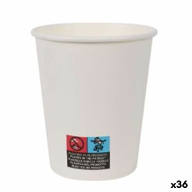 Set de Verres Algon Carton Produits à usage unique Blanc 200 ml 36 Uni