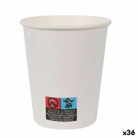 Set de Verres Algon Carton Produits à usage unique Blanc 250 ml 36 Uni