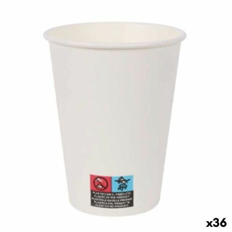 Set de Verres Algon Carton Produits à usage unique Blanc 36 Unités (12