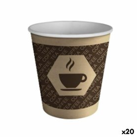 Set de Verres Algon Carton Produits à usage unique Café 20 Unités (100