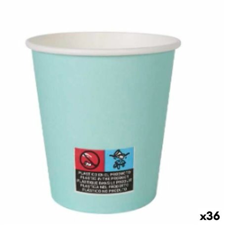 Set de Verres Algon Carton Produits à usage unique Aigue marine 36 Uni