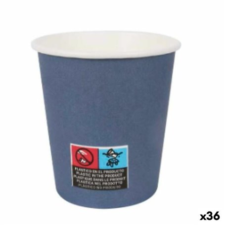 Set de Verres Algon Carton Produits à usage unique 200 ml Bleu 36 Unit