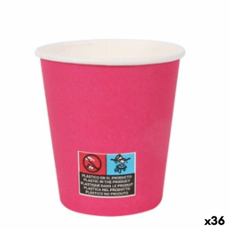 Set de Verres Algon Carton Produits à usage unique 200 ml Fuchsia 36 U