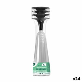 Verres à champagne réutilisables Algon Noir 24 Unités 150 ml (4 Pièces