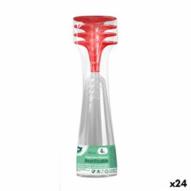 Verres à champagne réutilisables Algon Rouge 24 Unités 150 ml (4 Pièce