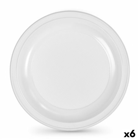 Lot d'assiettes réutilisables Algon Rond Blanc Plastique 25 x 25 x 2,5