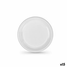 Lot d'assiettes réutilisables Algon Blanc Plastique 17 x 17 x 1,5 cm (