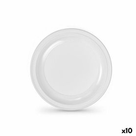 Lot d'assiettes réutilisables Algon Blanc Plastique 22 x 22 x 1,5 cm (