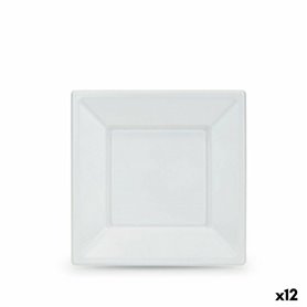 Lot d'assiettes réutilisables Algon Blanc Plastique 18 x 18 x 1,5 cm (