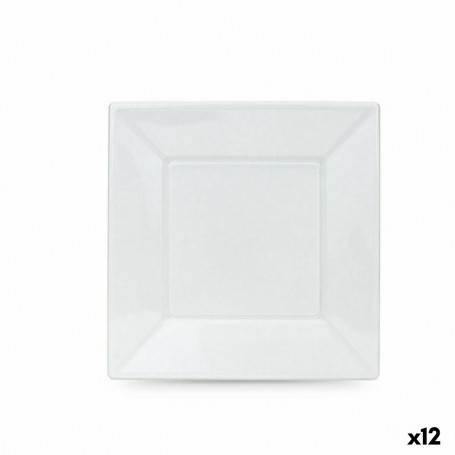 Lot d'assiettes réutilisables Algon Blanc Plastique 23 x 23 x 2 cm (24