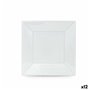 Lot d'assiettes réutilisables Algon Blanc Plastique 23 x 23 x 2 cm (24