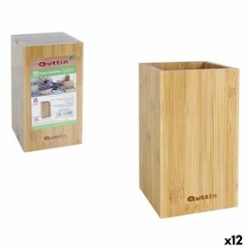 Pot pour ustensiles de cuisine Quttin Bambou 10,5 x 10,5 x 18 cm (12 U