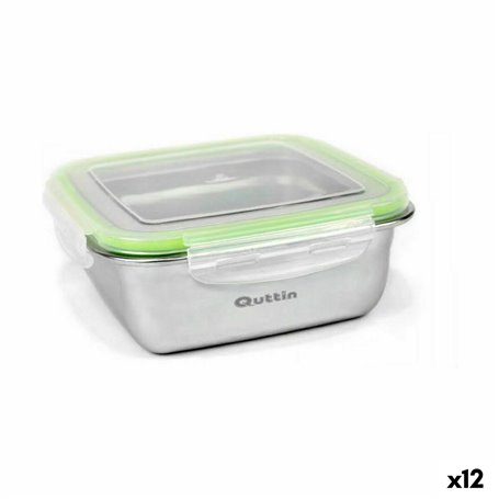 Boîte à lunch hermétique Quttin Carré Acier inoxydable 400 ml 12 x 12 