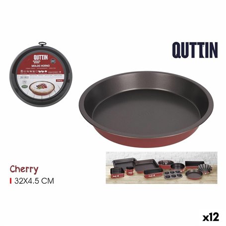 Moule pour four Quttin Cherry Acier au carbone 32 x 32 x 5 cm (12 Unit