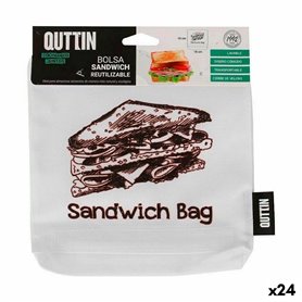 Ensemble de sac alimentaire réutilisable Quttin Sandwich 18 x 18 x 2 c