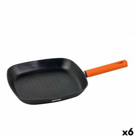 Poêle à Grilller Quttin Gastro Noir Orange 47 x 29,7 x 4 cm (6 Unités)