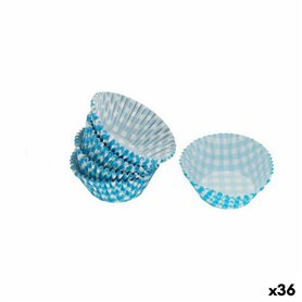 Ensemble de moules à pâtisserie Wooow Jetable Bleu (36 Unités) (50 pcs