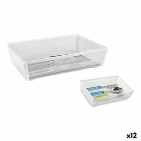 Range-couverts Confortime Métal Blanc 21,8 x 15,24 x 5,2 cm (12 Unités