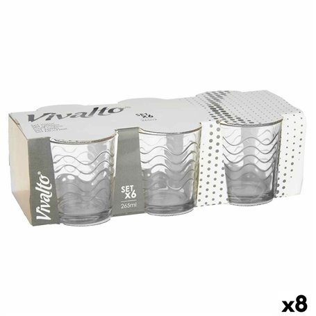 Set de Verres Ondes Transparent verre 265 ml (8 Unités)