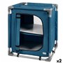 Armoire de camping Aktive Bleu Pliable 56 x 66 x 46 cm 2 Unités