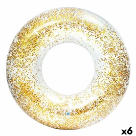 Bouée Gonflable Donut Intex Transparent Paillettes Ø 119 cm (6 Unités)