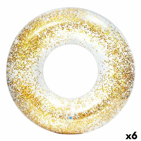 Bouée Gonflable Donut Intex Transparent Paillettes Ø 119 cm (6 Unités)