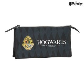 Fourre-tout Harry Potter Hogwarts Triple Harry Potter Noir Gris (22 x 