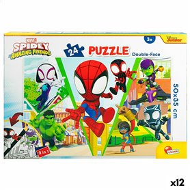 Puzzle Enfant Spidey Double face 50 x 35 cm 24 Pièces (12 Unités)