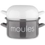 Marmite a moule BAUMALU 22 cm - Décor moules - Couvercle blanc - Gris