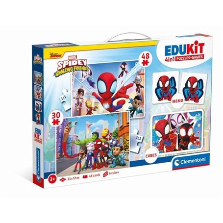 Clementoni - Edukit - Coffret Spidey 4 en 1 -  Un puzzle de 30 et de 4