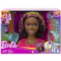 Barbie - Ultra Chevelure - T?te ? Coiffer brune fris?e m?ches arc-en-c