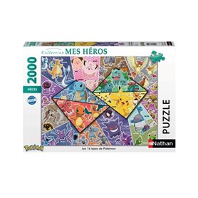 Nathan-POKEMON-Puzzle 2000 pieces - Les 16 types de Pokémon-4005556873