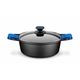 Casserole avec Couvercle en Verre Monix M360328 Noir Aluminium Alumini