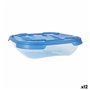 Ensemble de Boîtes à Lunch Tontarelli Nuvola 500 ml Bleu Carré 4 Pièce