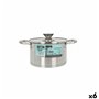 Casserole avec couvercle en verre Quttin Hermes Acier 2,8 L (6 Unités)