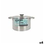 Casserole avec couvercle en verre Quttin Hermes Acier 4 L (4 Unités)