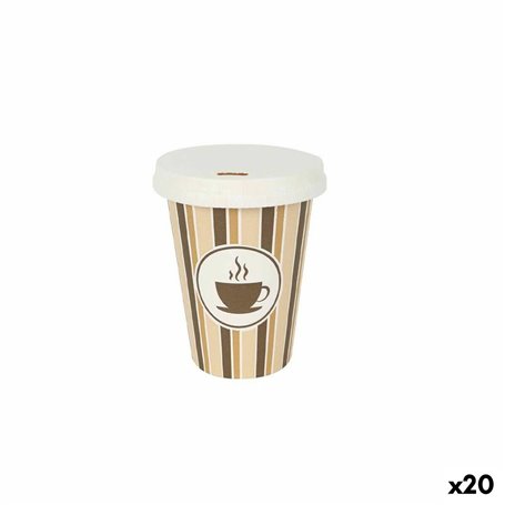 Set de Verres Algon Avec couvercle Produits à usage unique Café Carton