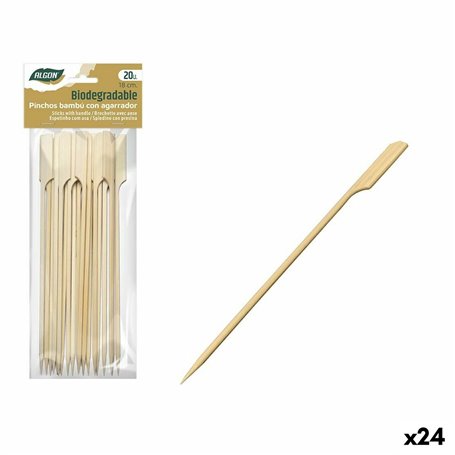 Ensemble de brochettes pour barbecue Algon Bambou 20 Pièces 18 cm (24 