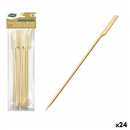 Ensemble de brochettes pour barbecue Algon Bambou 20 Pièces 24 cm (24 