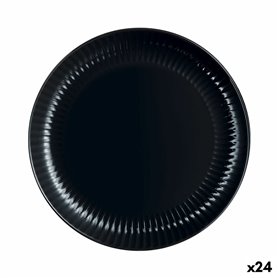 Assiette plate Luminarc Cottage Noir verre 25 cm (24 Unités)
