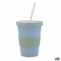 Verre avec Paille Quid Inspira Avec couvercle 480 ml Bleu Plastique (1