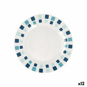 Assiette à dessert Quid Simetric Bleu Céramique 19 cm (12 Unités)