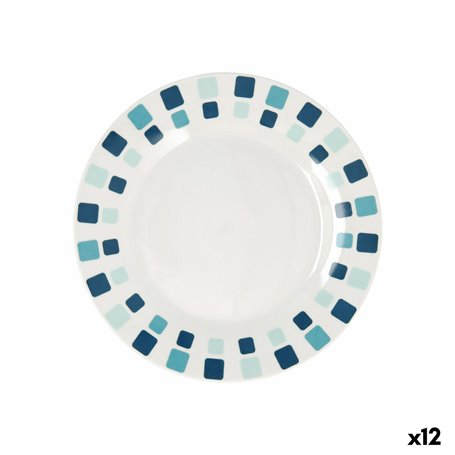 Assiette à dessert Quid Simetric Bleu Céramique 19 cm (12 Unités)